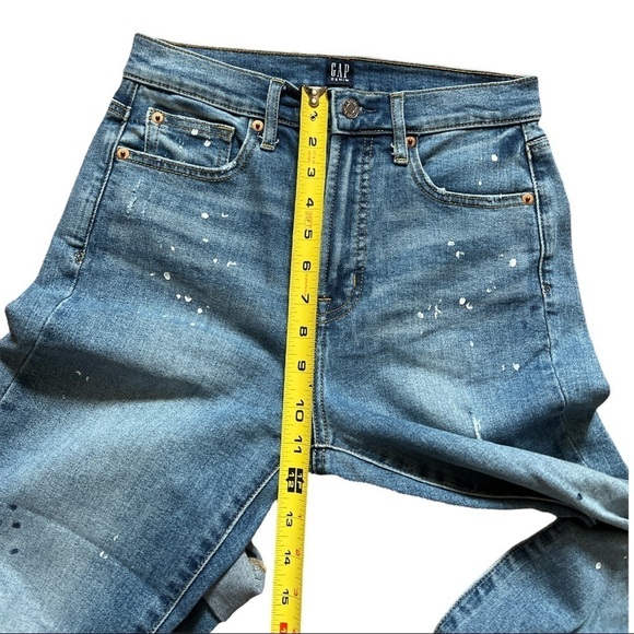 GAP DENIM‎ TRUE SKINNY HIGH RISE PAINT/ INK SPLASHED DISTRESSED SIZE 4/27R - Picture 14 of 15